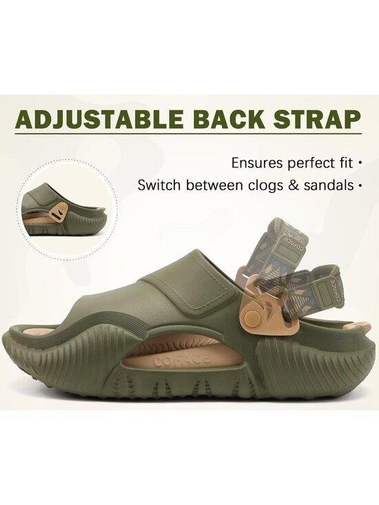 Men\'s Army Green Orthopaedic Mules Recovery Sandals Summer Fascistic Casual